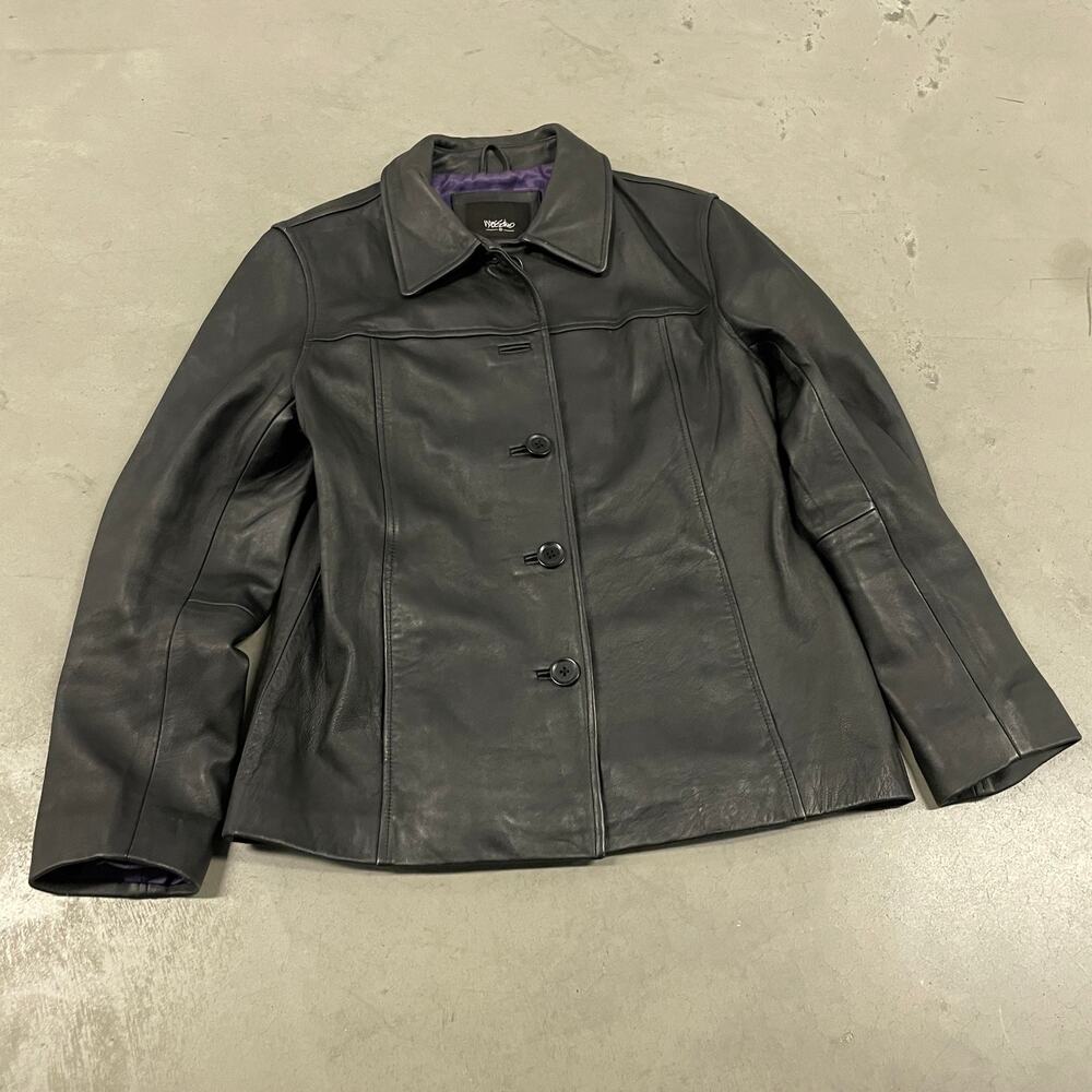 Vintage Y2K Mossimo black leather jacket
